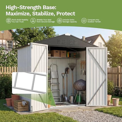 6x4 FT Outdoor Storage Shed with Floor Frame