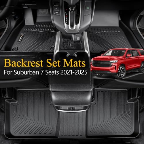 All Weather Floor Mats Cargo Liner Backrest Mat for Chevrolet Suburban 7