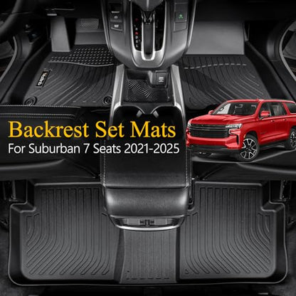 All Weather Floor Mats Cargo Liner Backrest Mat for Chevrolet Suburban 7