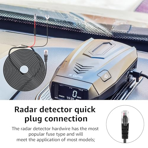 RJ11 Radar Detector Hardwire Kit for Uniden R1 R3 R7 R8 R8W DFR7