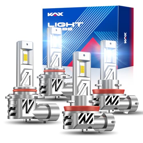 2026 Upgrade 15X Brightener 9005 H11 Led Bulbs Combo for Car Owners (4 Count)