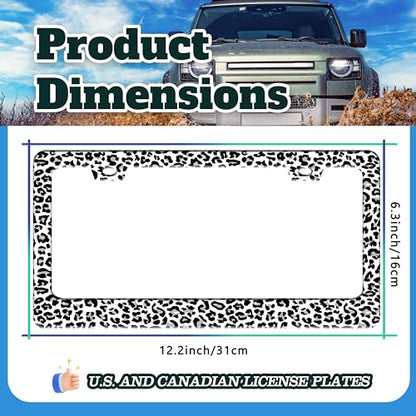 Leopard Print License Plate Frame Skin Texture Pattern License Plate Holder