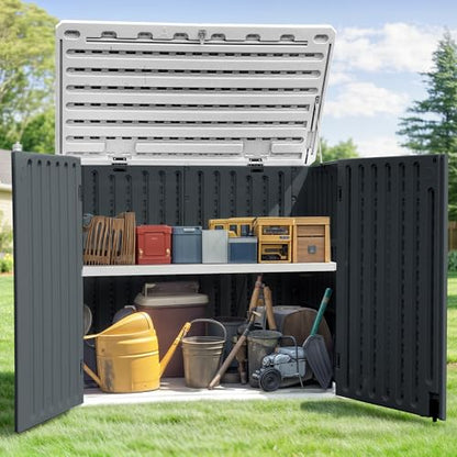 Horizontal Shed with Padlock Latch