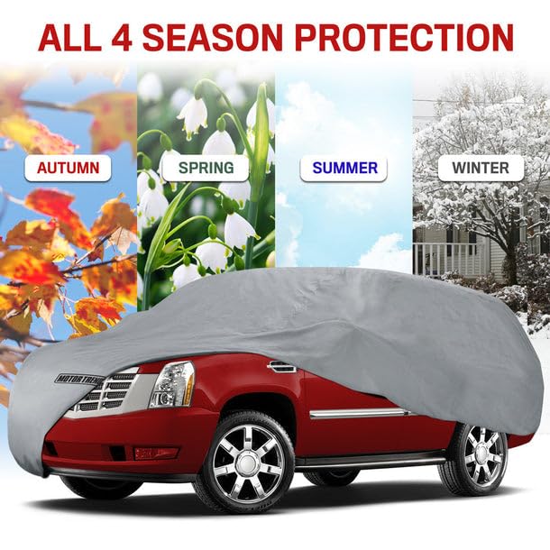 4-Layer 4-Season Auto (Waterproof Outdoor UV Protection for Heavy Duty Use Full Car Cover for Vans, Suvs, Crossovers up to 225")