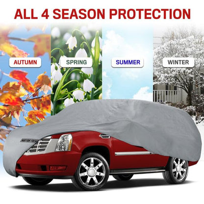 4-Layer 4-Season Auto (Waterproof Outdoor UV Protection for Heavy Duty Use Full Car Cover for Vans, Suvs, Crossovers up to 225")