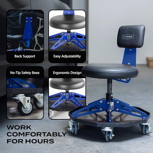 Vyper Robust Steel Sport Shop Chair for Mechanics