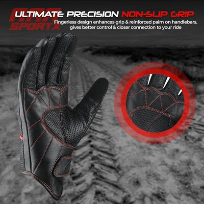 Motorcycle Gloves Men's Leather Motorbike Gloves Touchscreen Function