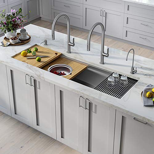 Stainless Steel 57 in Undermount Kitchen Sink KWU210