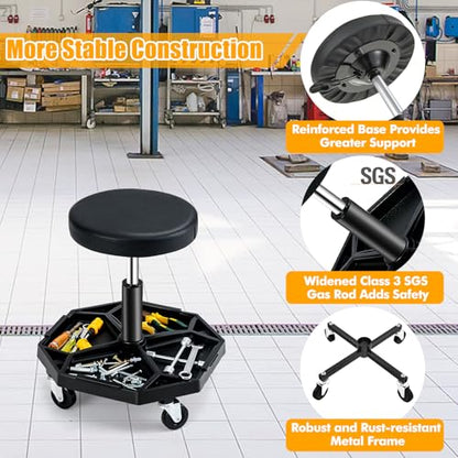 Adjustable Mechanic Rolling Stool