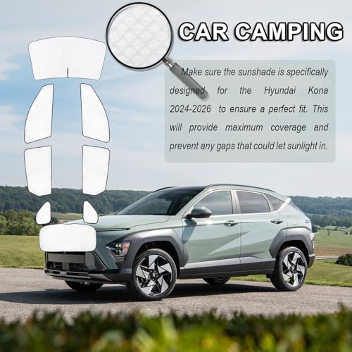 8pcs Thicken Sun Shade for Hyundai Kona 2024 2025 2026 Accessories (8 Count)