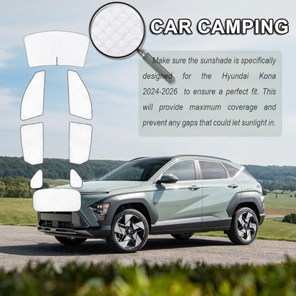 8pcs Thicken Sun Shade for Hyundai Kona 2024 2025 2026 Accessories (8 Count)