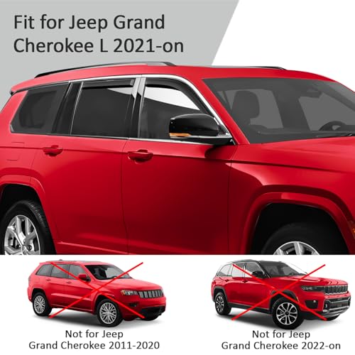 in Channel Extra Durable Rain Guards for Jeep Grand Cherokee L 2021
