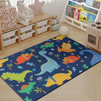 2x3 Cute Dinosaur Rug for Bedroom (2 Sq Ft)