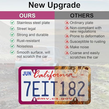 4 Holes Stainless Steel License Plate Frames