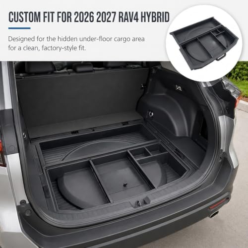 Hidden Trunk Storage Box for 2026 2027 Toyota RAV4 Hybrid