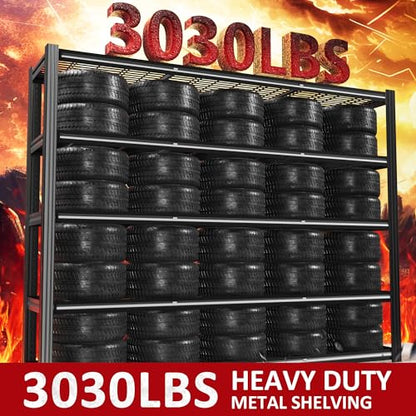 60" W Garage Shelving Heavy Duty Metal Shelving 3030LBS
