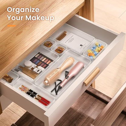 46PCS & 5Sizes Clear Drawer Organizer (46 Count)