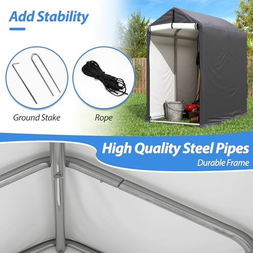 Outdoor Storage Shed 6 x 3Ft Heavy Duty Portable Storage Shelter with Roll