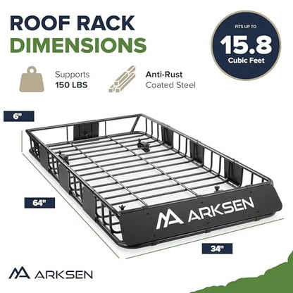 64" x 34" x 6" Roof Rack Cargo Basket with Bag