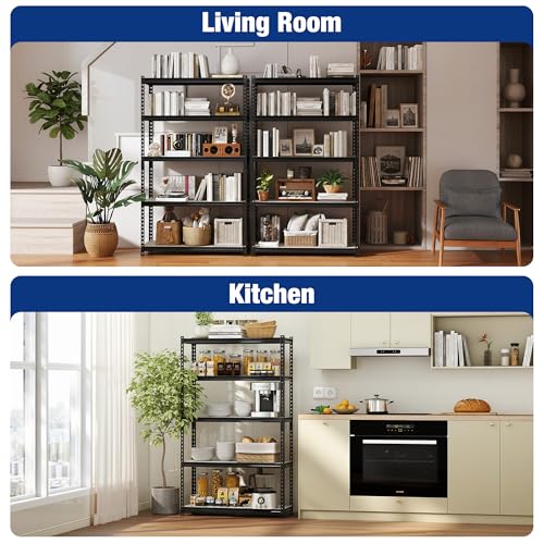 5 Tier Black Shelving with Board