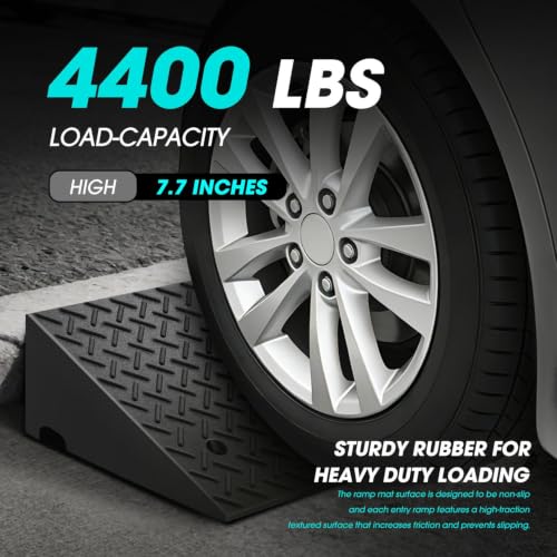7.7" Rise Rubber Curb Ramp Heavy Duty Loading Driveway Ramp Threshold Ramp 39" W x 19.7" D x 7.7" H for Loading Dock