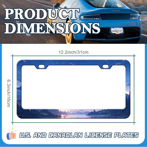 Starry Sky Mountain License Plate Frames