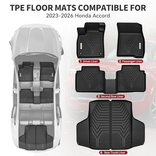 Floor & Trunk Mat Fit Honda Accord 2026