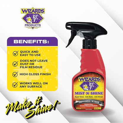 Mist-N-Shine Quick Detailer Spray - Waterless Wash - 8 oz (8 Fl Oz)