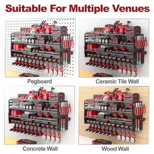 52" Metal Power Tool Organizer Wall Mount