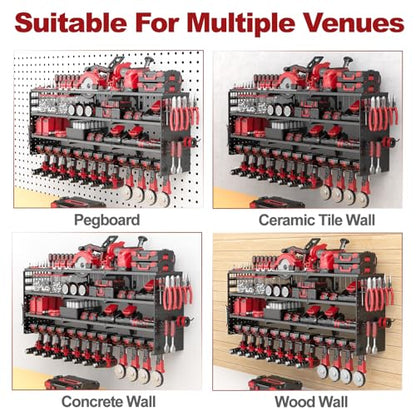 52" Metal Power Tool Organizer Wall Mount
