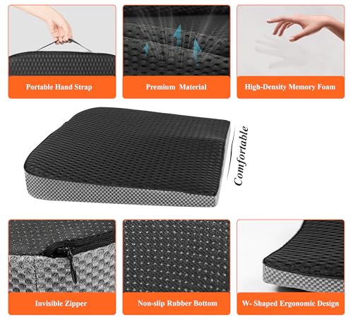 Memory Foam Car Seat Cushion for Driving Comfort and Office Use