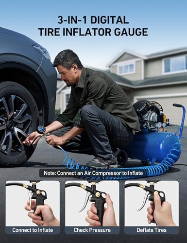 Digital Tire Pressure Gauge with Inflator 3