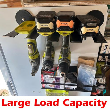Power Tool Organizers and Storage Garage Drill Drivers Shelves Magnetic Mount 4 Slots