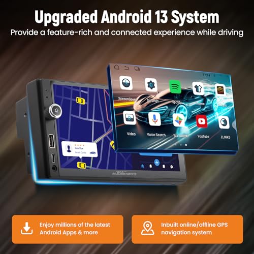 7” Double Din Car Stereo with Apple CarPlay & Android Auto