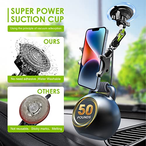 Suction Cup Phone Mount 360 Rotating Universal Ball Head Arm for Car Dashboard Windshield Vehicle Sunroof