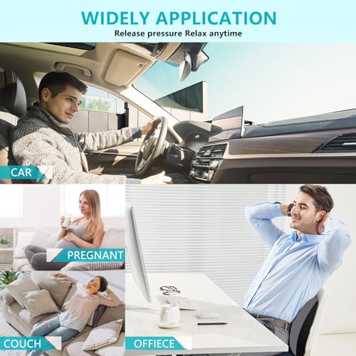 Lumbar Support with Car headrest Back Pillow for Chair Headrest Pillow with Gel Memory Foam Massage Point Memory Foam Back Pillow for Office Chair