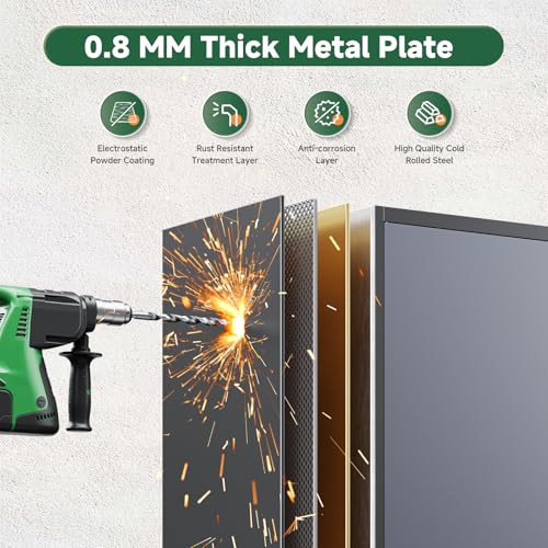 Metal Storage Cabinets with Lock Door and 5 Adjustable Shelves