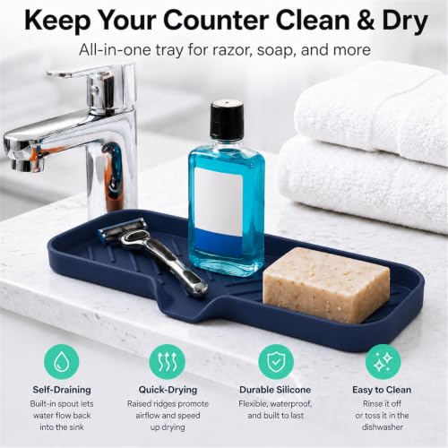 Silicone Soap Dish with Drain Spout