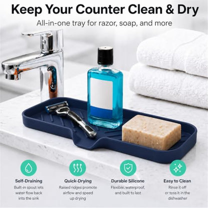 Silicone Soap Dish with Drain Spout