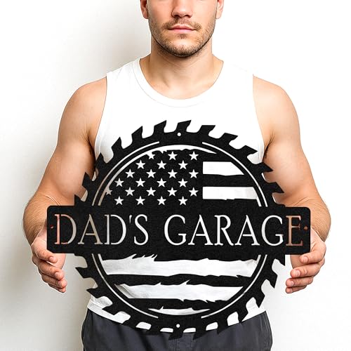 Custom Garage Workshop Metal Sign Personalized Tool Name Wall Art for Car Truck Mechanic Shop Decor Durable Steel Sign for Dad Husband Men’s Auto Workspace or Fence