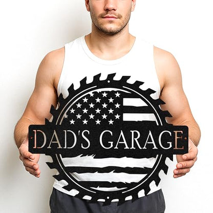 Custom Garage Workshop Metal Sign Personalized Tool Name Wall Art for Car Truck Mechanic Shop Decor Durable Steel Sign for Dad Husband Men’s Auto Workspace or Fence