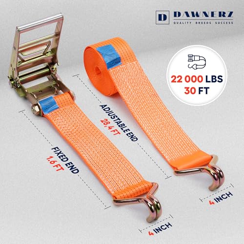 Heavy Duty 4 Inch x 30 Ft Ratchet Straps
