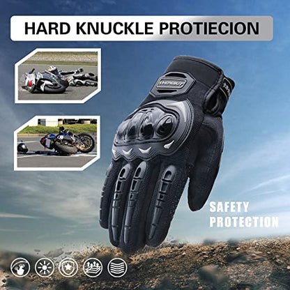 Motorcycle Gloves Touch Screen Full Finger Riding Gloves Knuckle Protection for Men and Women for Dirt Riding