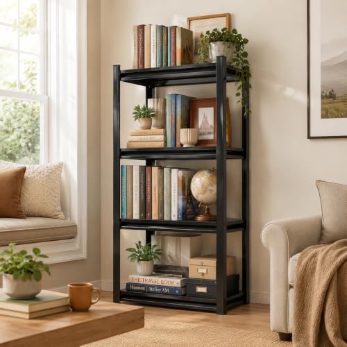 Heavy Duty Metal Bookshelf Adjustable Storage Shelving Unit for Home Office (5 Count)