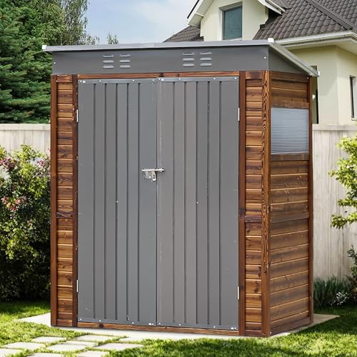5x3 FT Outdoor Lean to Shed with Windows