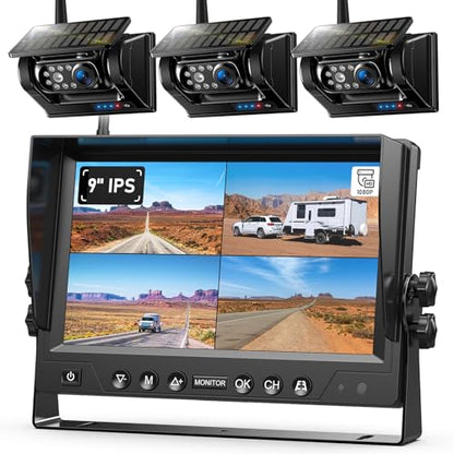 3 Magnetic Solar Wireless Backup Camera System (3 Count)