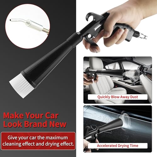 High Pressure Car Interior Cleaning Gun Interior Dryer Hair Dryer Car Detail Gun Fast Drying Blows Away Dust and Dirt Using Air