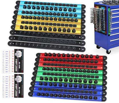 18 Piece Magnetic Socket Holder Organizer Set (18 Count)