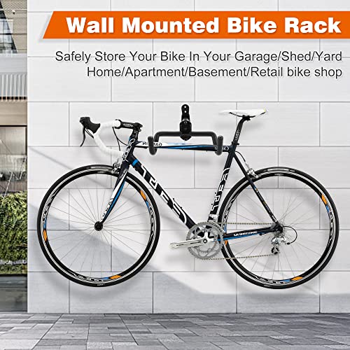 2PACK Bike Rack Garage Bike Wall Mount Bicycle Wall Hanger Bike Hook Bike Storage Rack for Indoor Storage Bike Horizontal Hanger Bicycle Wall Mount Bicycle Wall Rack (2 Count)
