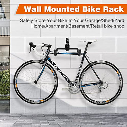 2PACK Bike Rack Garage Bike Wall Mount Bicycle Wall Hanger Bike Hook Bike Storage Rack for Indoor Storage Bike Horizontal Hanger Bicycle Wall Mount Bicycle Wall Rack (2 Count)